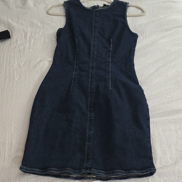 Express Dark Blue Fitted Dress - Picture 1 of 7